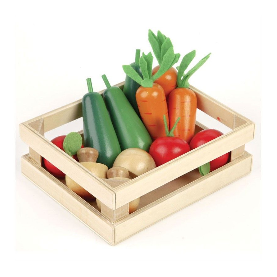 Pour jouer caisse de légumes du marché en bois Tildo- 5168