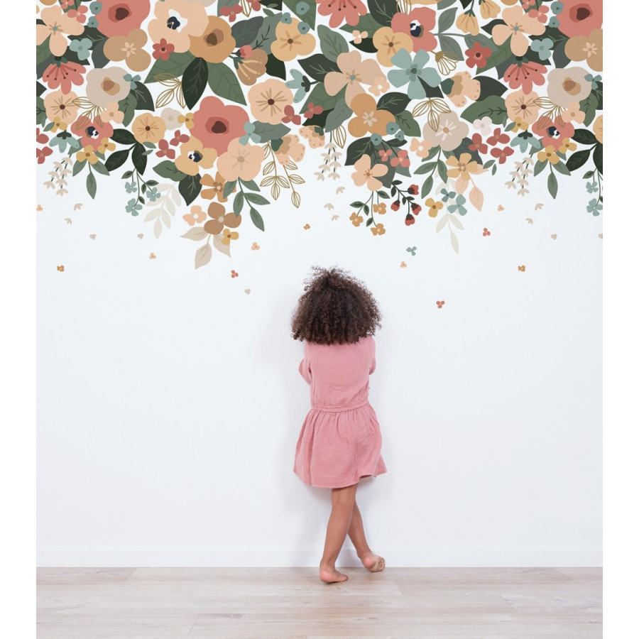Décoration murale fleurs en papier, décoration fleurs en papier pour  chambre de bébé, grandes fleurs en papier, fleurs en papier pour chambre de  petite fille, décoration fleurs en papier -  France