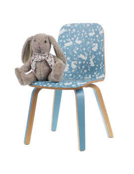 Chaise bleue lapin pour enfant