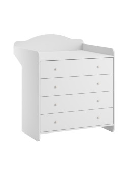 Megève commode avec plan à langer blanc